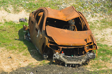 Image showing burnt out car