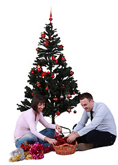 Image showing Decorating the Christmas Tree