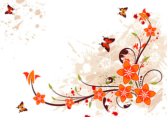 Image showing Grunge flower background