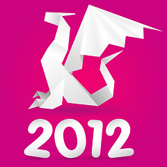 Image showing Origami Dragon with 2012 Year