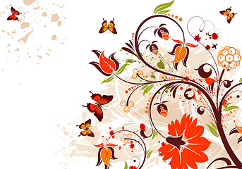 Image showing Grunge flower background