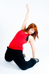 Image showing Young woman dancing
