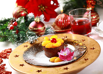 Image showing Chocolate Cup Cake for Christmas