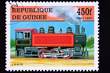 Image showing  Guinea Train Postage Stamp Old Railroad Steam Engine Locomotive