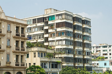 Image showing Old Run Down Apartment Buildings in Guangzhou, China