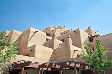 Image showing Adobe Hotel Built Like a Pueblo Santa Fe New Mexico