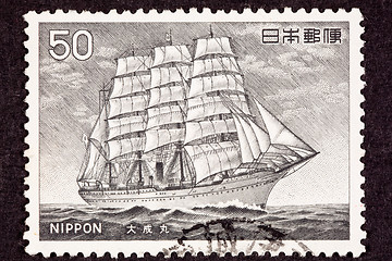 Image showing Postage Stamp Taisei Maru Steam Powered Tall Ship