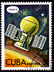 Image showing Cuban Postage Stamp Soviet Venera 9 Space Probe Planet Venus