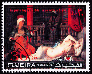 Image showing Fujeria UAE Stamp Painting Auguste Ingress Odalisque with Slave