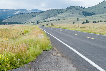 Image showing Empty Road Sangre De Christo Mountains New Mexico