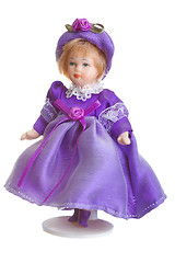 Image showing Porcelain Doll in purple dress