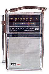 Image showing Vintage Portable Transistor Radio Isolated on White Background