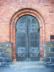 Image showing Door to the church in Riga