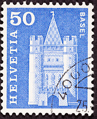 Image showing Swiss Stamp Spalen Gate in Basel