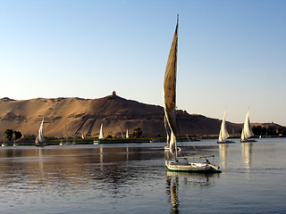 Image showing Fellukahs on the Nile