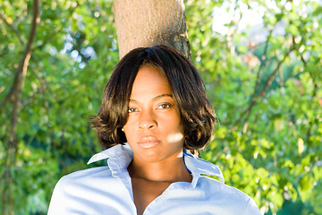 Image showing Sultry Look from African American Woman Outside