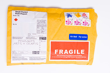 Image showing Fragile Canadian Airmail Mailer Package Customs