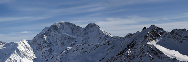 Image showing Panorama Caucasus Mountains in winter