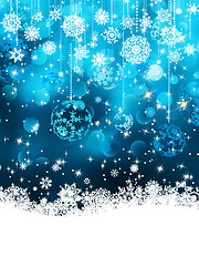 Image showing Christmas background with baubles. EPS 8