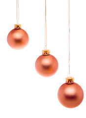 Image showing Pastel Christmas Ball Pink Salmon Hanging Isolated
