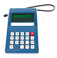 Image showing 1970's Vintage Plug-in Calculator with Strap Handle Isolated on 