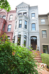 Image showing Ornate Italianate Style Row Homes Houses Washington DC Wide Angl