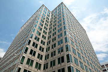 Image showing Modern Office Building Against Blue Sky Rosslyn, Virginia