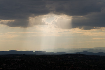 Image showing Shaft of Sunlight Jemez Mountains Santa Fe NM