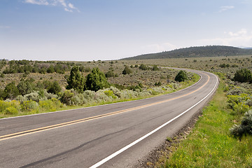 Image showing Middle of the Road Empty Highway Curving NM USA