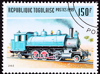 Image showing Canceled Togo Train Postage Stamp Old Railroad Steam Engine Loco