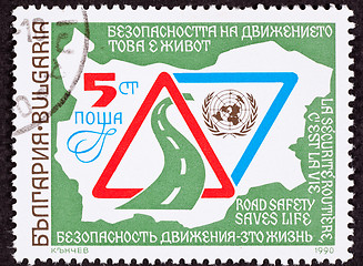 Image showing Bulgarian Road Safety Postage Stamp