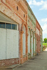 Image showing Boarded Up Weathered Vintage Store Front Facade, South Carolina