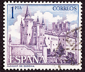 Image showing Stamp Segovia Castle, Spain, Ornate Fortification