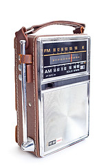 Image showing Vintage AM FM Radio on White Background