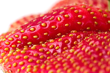 Image showing Macro Close Up Full Frame Fresh Red Strawberry