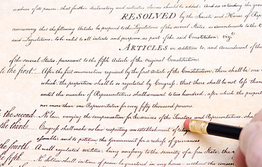 Image showing Editing Erasing First Amendment US Constitution