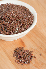 Image showing Close up of a pile of flaxseed 