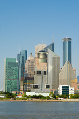 Image showing Skyscrapers in Pudong Section Shanghai, China Huangpu River Fore