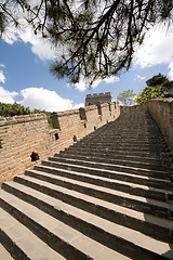 Image showing Restored Steps Mutianyu Great Wall, Beijing, China