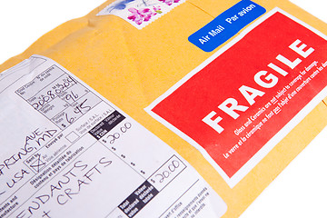 Image showing Fragile Canadian Airmail Mailer Package Customs