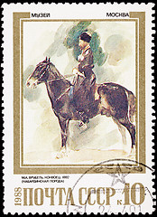 Image showing Russia Postage Stamp Painting Nikolai Sverchkov, Riding Horse