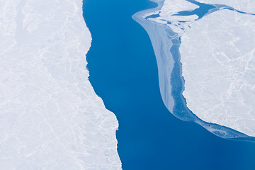 Image showing Open Water Arctic Ocean Ice near North Pole, Global Warming