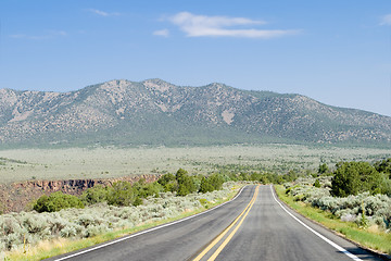 Image showing Road into Mountains Rio Grande Gorge Taos NM