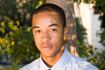 Image showing Serious African American Man Outside
