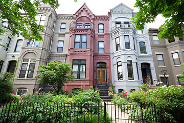 Image showing Italianate Style Row Homes Houses Washington DC Wide Angle