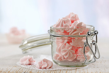 Image showing pink meringue cookies