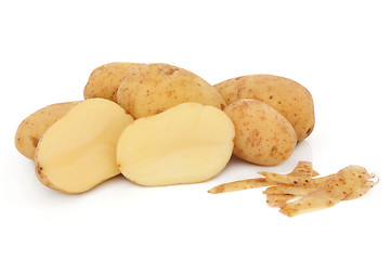 Image showing Potatoes and Peelings