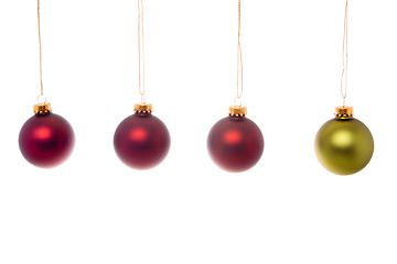 Image showing Green Red Christmas Ball Isolated White Background