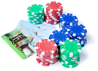 Image showing Bet the House Poker Chips on Foreclosed Mortgage