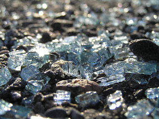 Image showing Broken glass on the ground